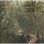 Art for the Home Fototapete Jungle, 280x300 cm, mit Dschungelmotiv, Affen und tropischen Pflanzen.