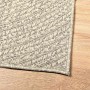 Cremefarbener vidaXL ZIZUR Teppich in Jute-Optik mit Chevron-Muster für Indoor & Outdoor auf Holzfußboden.