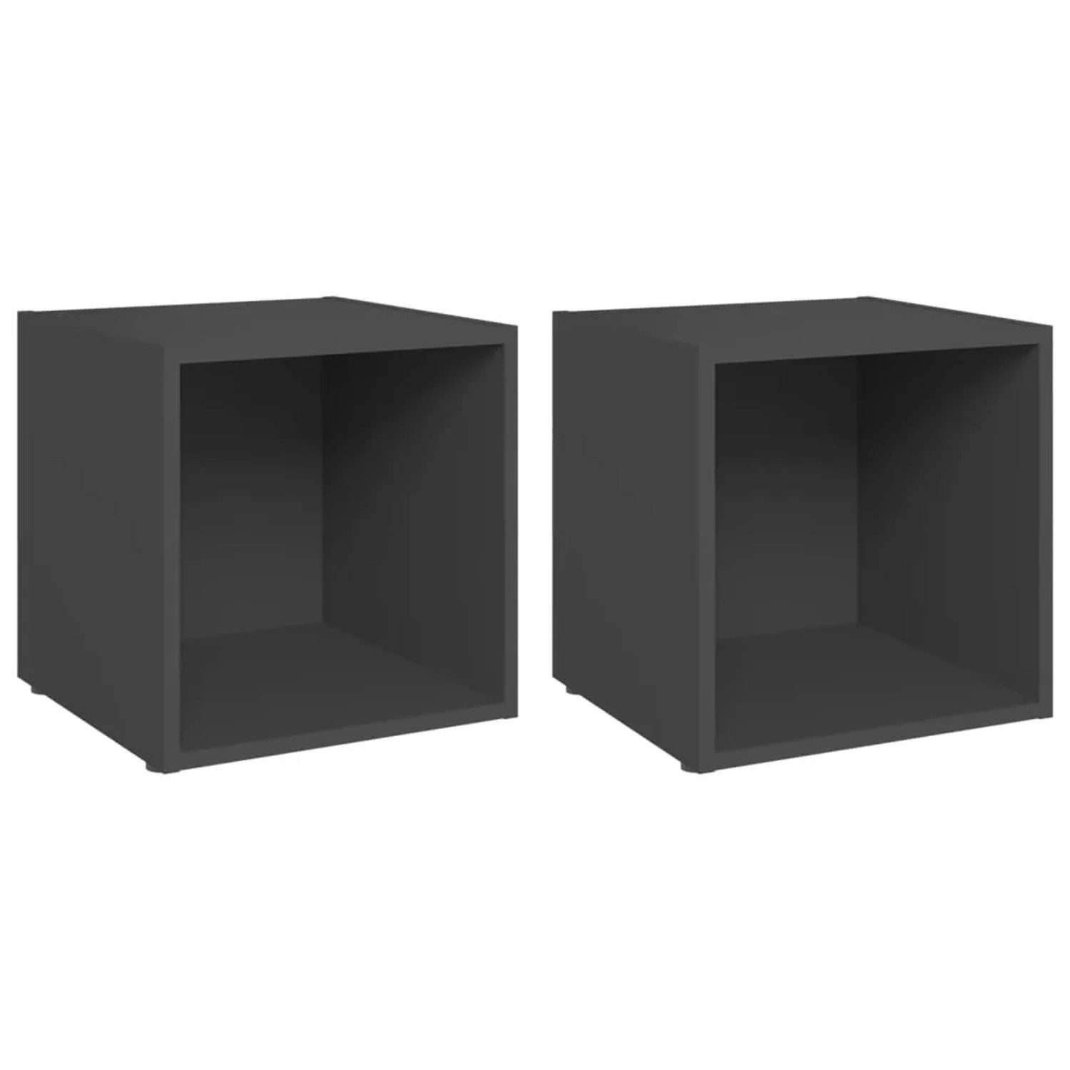 vidaXL TV-Schränke 2 Stk Grau 37x35x37 cm Holzwerkstoff 805505