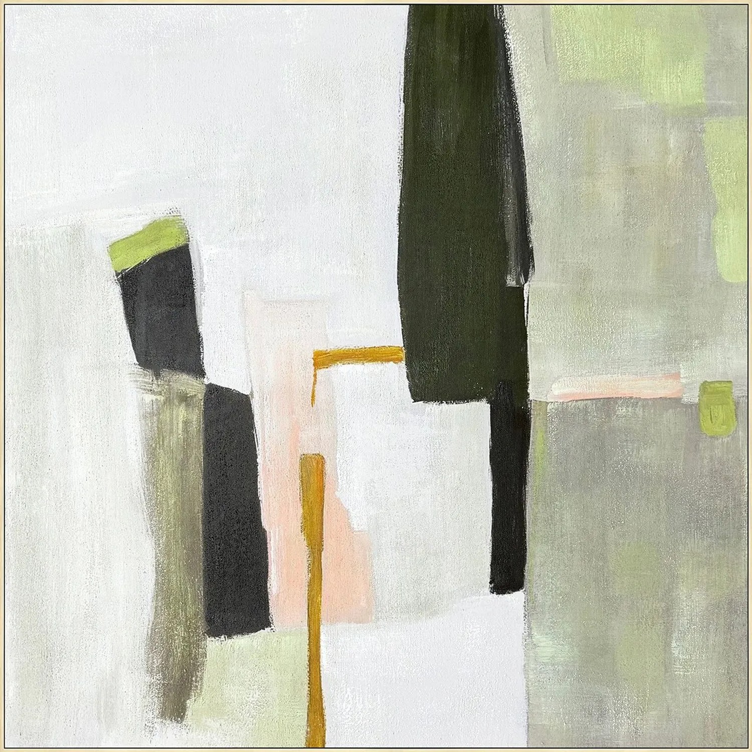 Art Universe Leinwandbild Olive Colour Blocks 100 x 100 cm