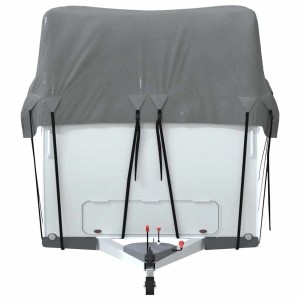 Graue vidaXL Dachplane 500x300 cm aus Vliesstoff für Wohnwagen als Frostschutz.