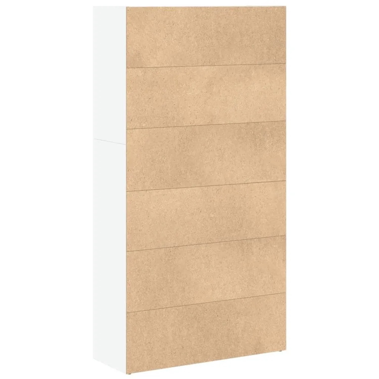 Weißes vidaXL Bücherregal (80x30x152 cm) aus Holzwerkstoff mit sechs Fächern.