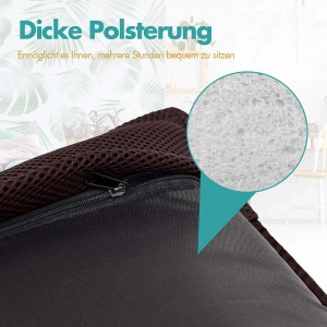 Costway Bodenstuhl 6-Stufig Rückenlehne Gepolstert Kaffee