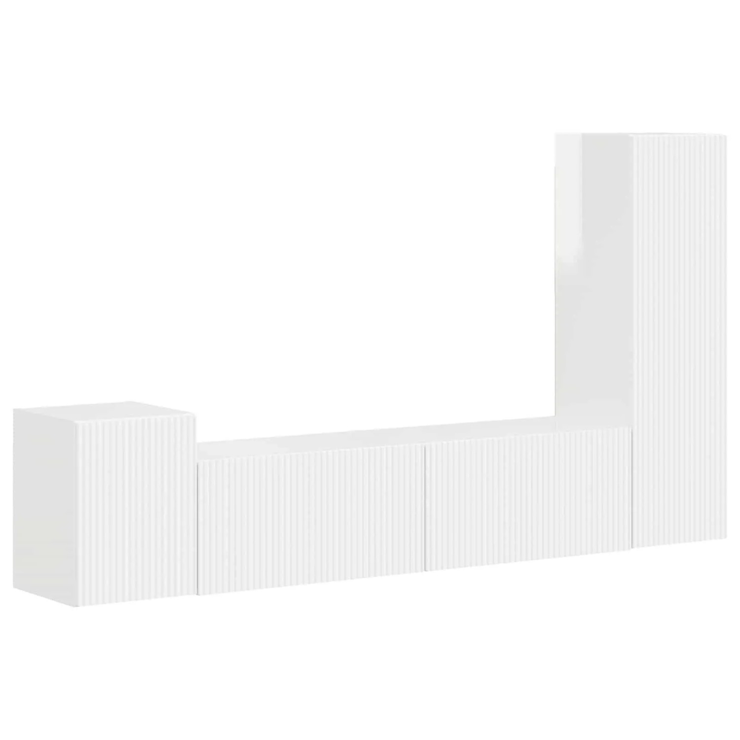 vidaXL TV-Schrankset Wandmontiert 4-Tlg Hochglanz Weiß Holzwerkstoff 340900 günstig online kaufen