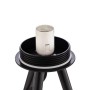 Detailaufnahme der Lucande Jaimy Tripod Leuchte in Schwarz mit E27 Fassung.