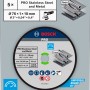 Bosch Trennscheibe Expert for Inox, 5er-Pack, Ø76mm, für Winkelschleifer. Zum präzisen Schneiden von Edelstahl und Metall.