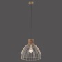Just Light Pendelleuchte Alami, Messing matt, 1-flammig. Maritime Hängelampe mit Holz und Metall.