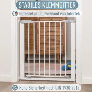 Ib style Türschutzgitter Yael Treppenschutzgitter für Kinder und Haustiere Ohne Bohren Weiß 73,5 -81,5 cm