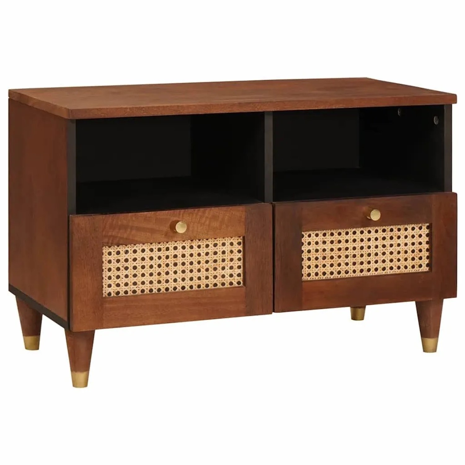 vidaXL TV-Schränk mit Regal Braun 70 x 33,5 x 46 cm Massivholz Mango 401888 günstig online kaufen