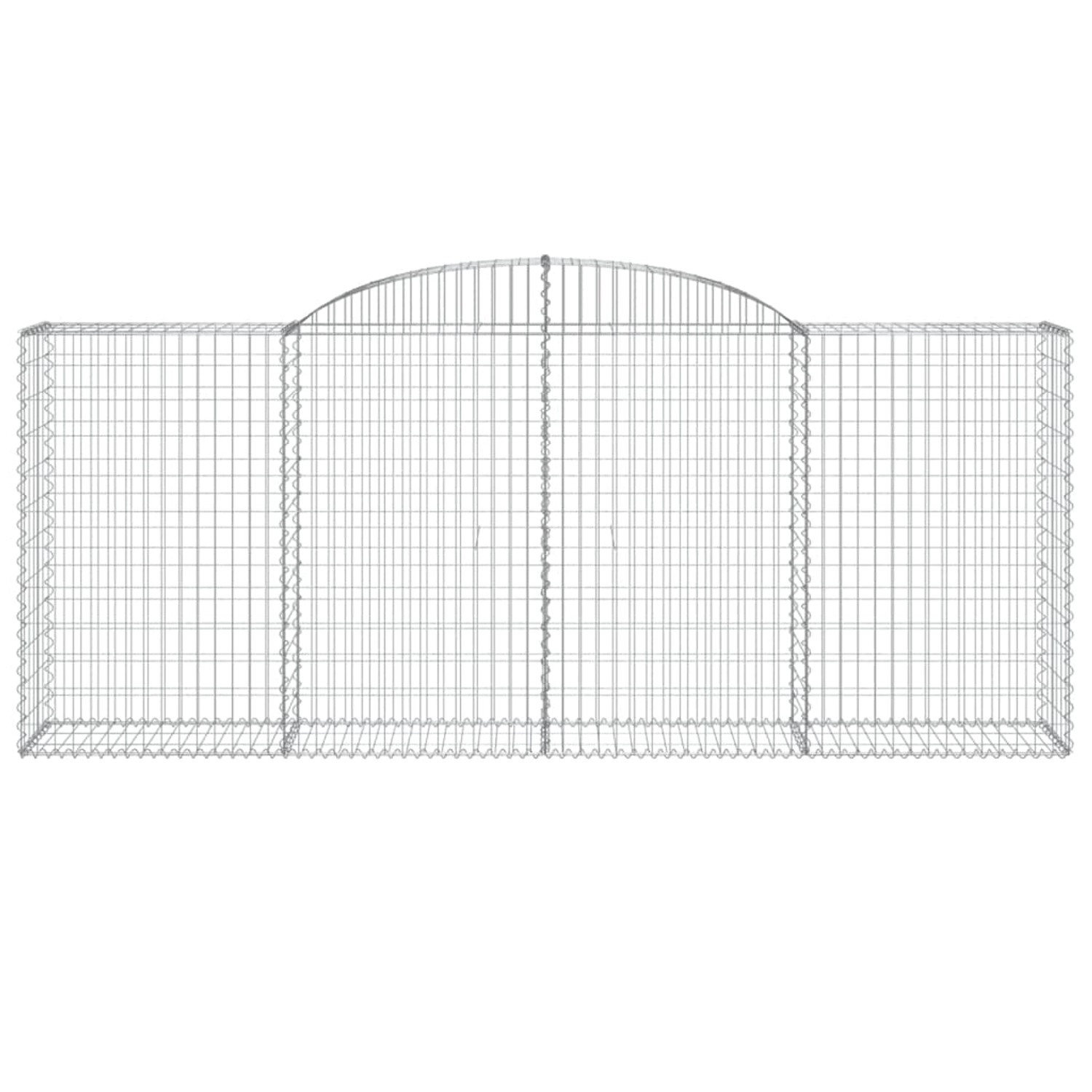 vidaXL Gabionen mit Hochbogen, 13 Stück, 300x50x120/140cm, aus verzinktem Eisen.