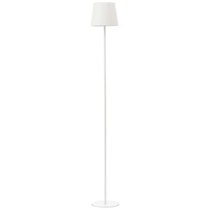 Schlanke, weiße LED-Stehleuchte Kaami, 130 cm hoch, für den Außenbereich.