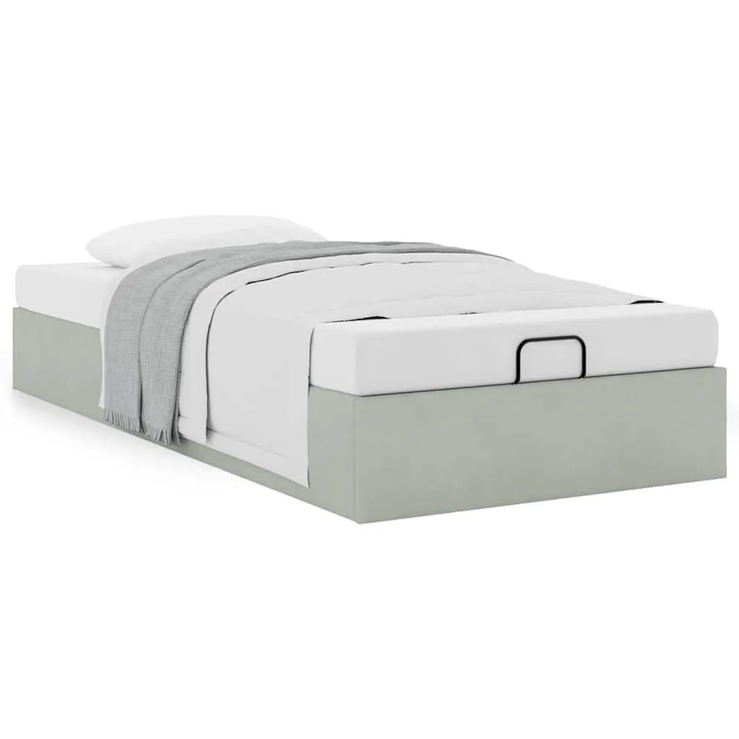 vidaXL Ottoman-Bett ohne Matratze Hellgrau 100x200 cm Samt 3310943_4