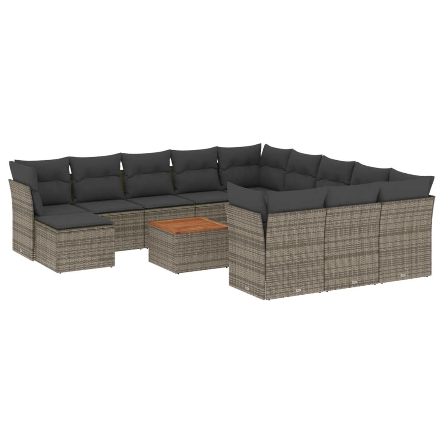 vidaXL 13-tlg Garten-Sofagarnitur mit Kissen Grau Poly Rattan Modell 27 günstig online kaufen