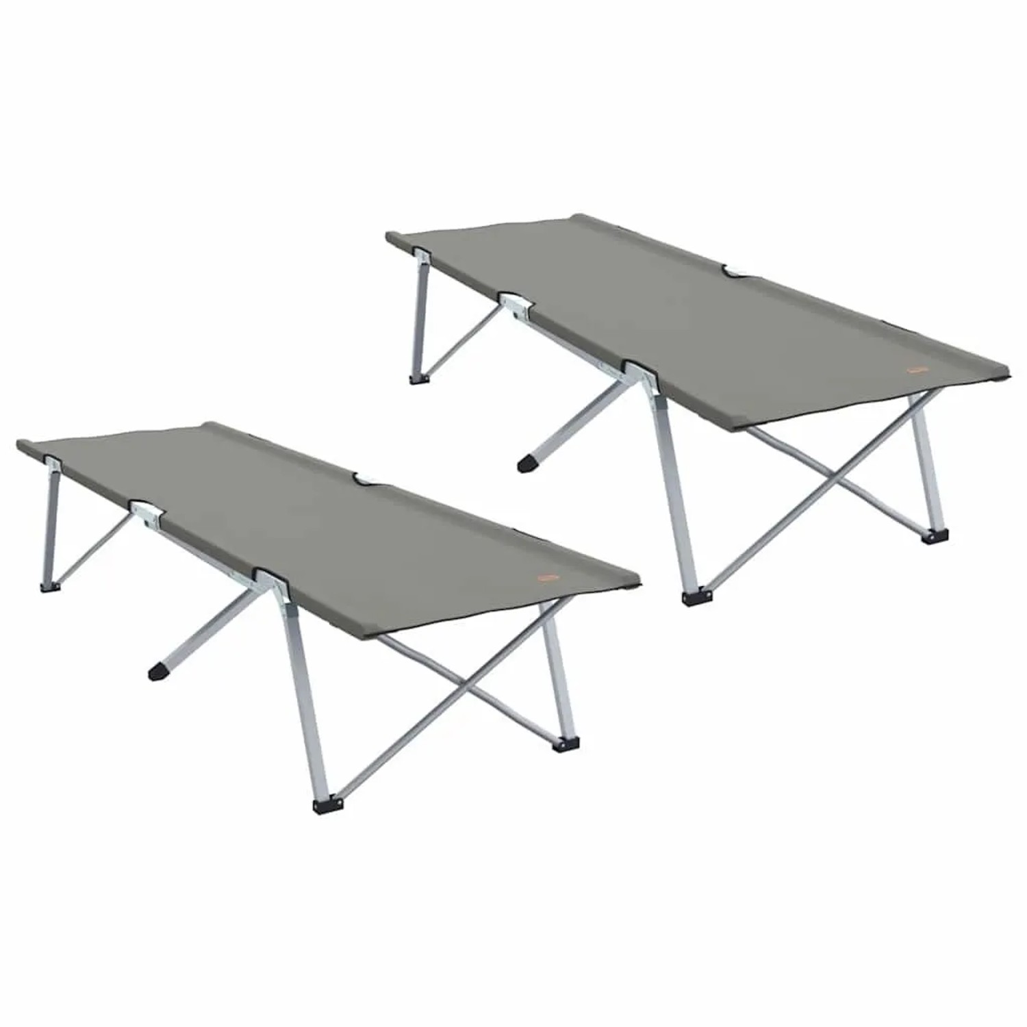 vidaXL Klapp Schlafbett fürs Camping 2 Stk Grau 194 x 62,5 x 42,5 cm 42003125