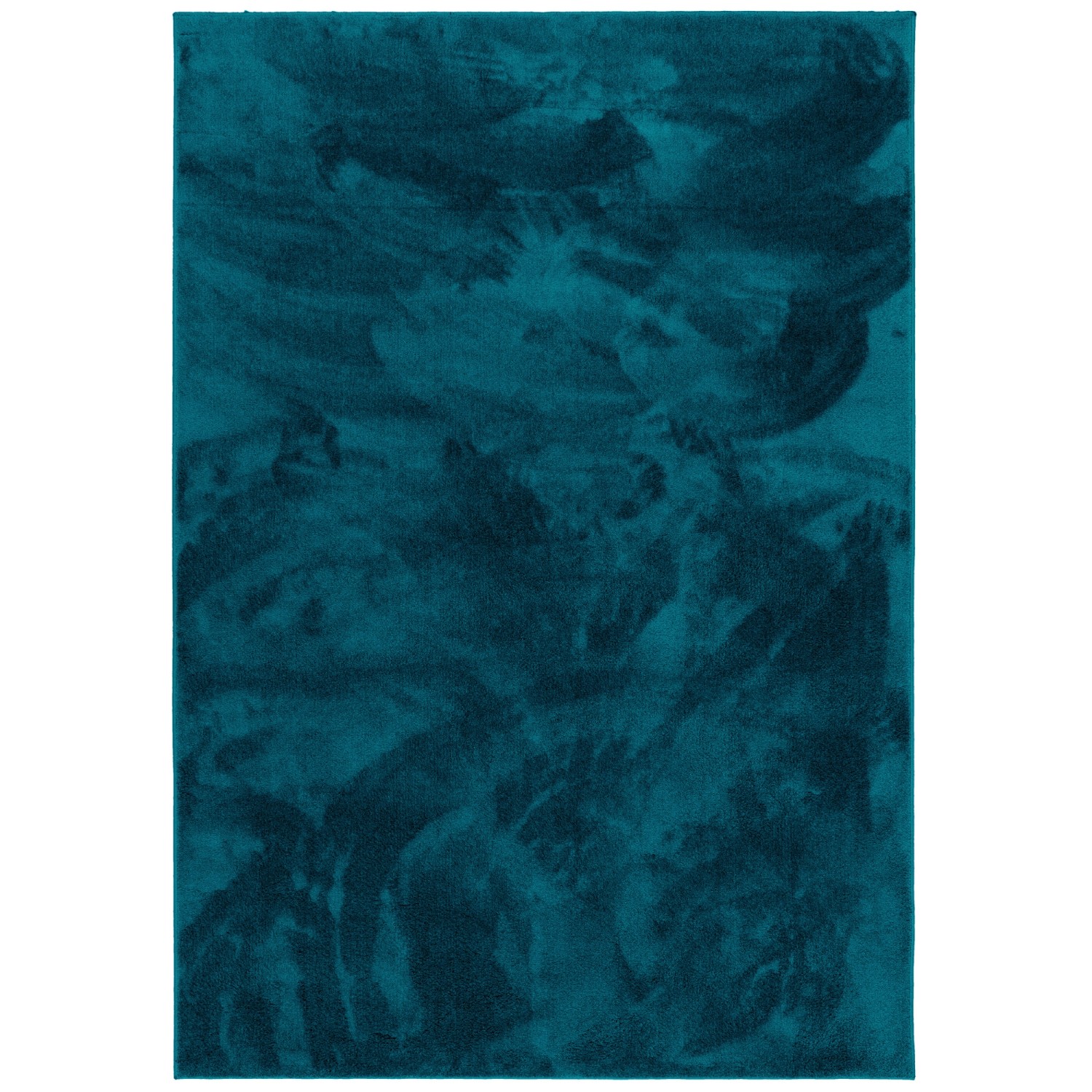 Petrolfarbener Pergamon Hochflor Teppich Melia, 80x150cm, super soft und luxuriös.