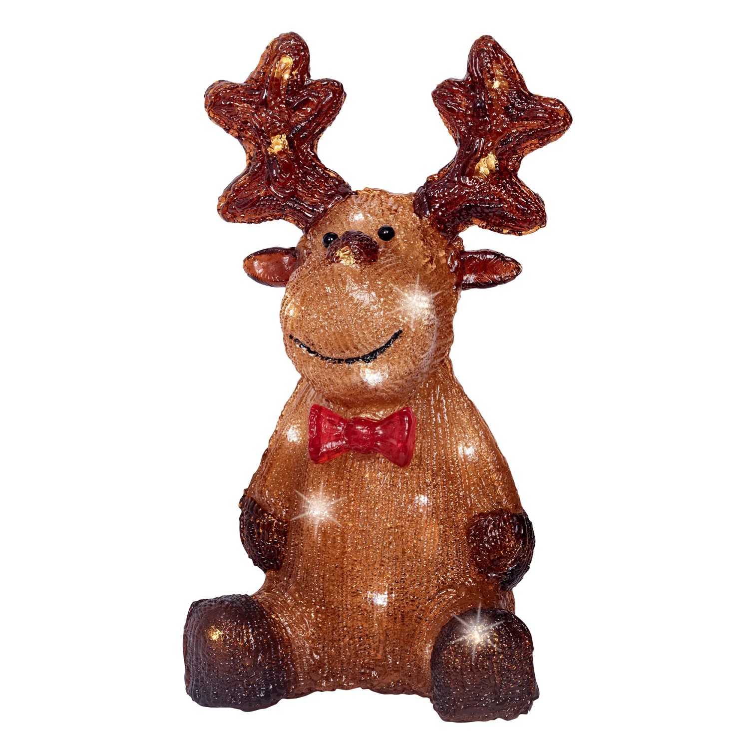 Lumineo Leuchtfigur Rentier 30 LEDs Kaltweiß 15 cm x 17 cm x 28 cm Braun