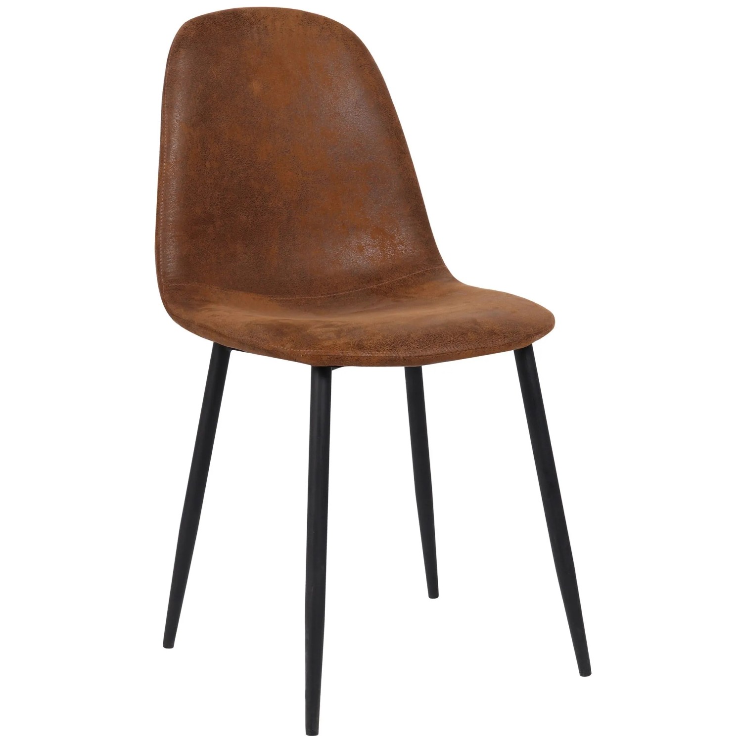 DELUKE Esszimmerstuhl MOVI Braun Kunstleder Metall 88x44x51cm Strapazierfähig Küchenstuhl Wohnzimmerstuhl