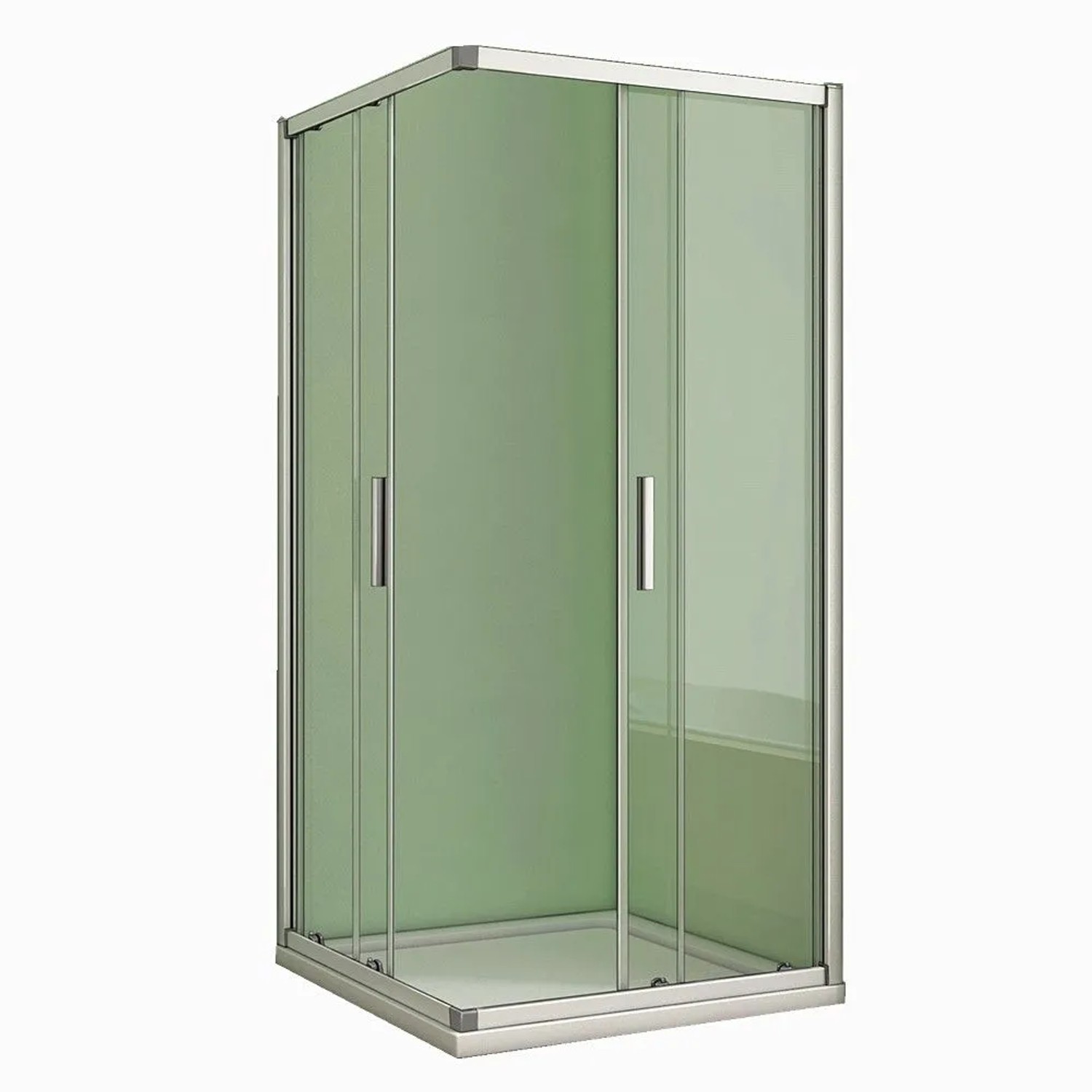 Duschparadies Duschkabinen 90 x 90 x 185cm Eckeinstieg Duschkabine Schiebetür 5mm ESG Klarglas Mattgrau