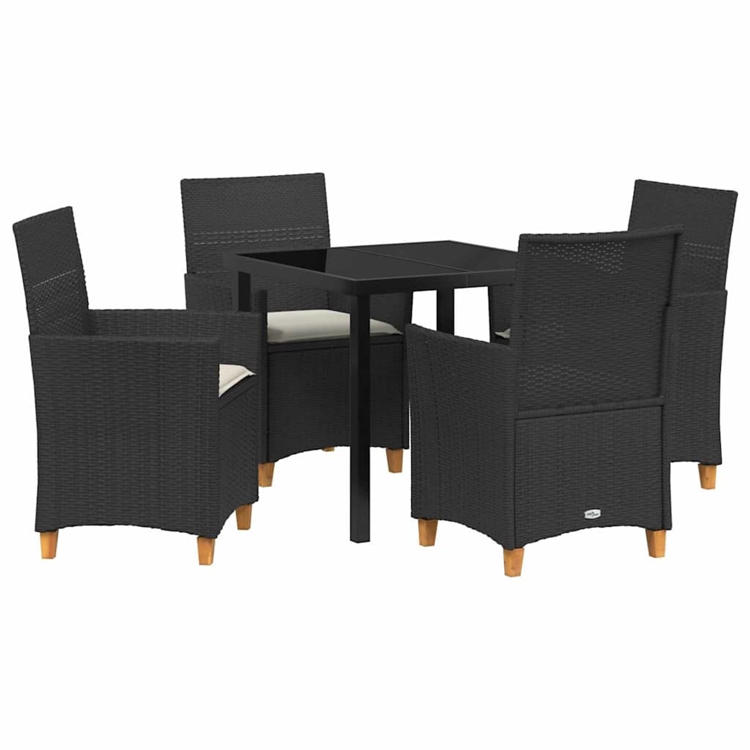 vidaXL Garten Essgruppe 5-Tlg Schwarz Poly Rattan 3381066 günstig online kaufen