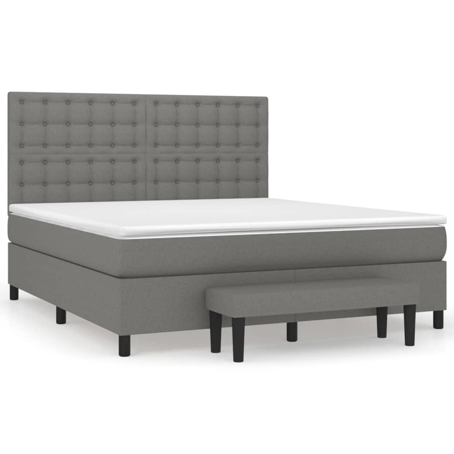 vidaXL Boxspringbett Boxspringbett mit Matratze Dunkelgrau 160x200 cm Stoff günstig online kaufen