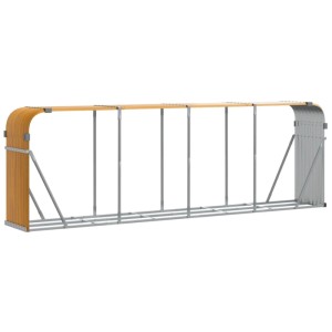 Hellbrauner vidaXL Kaminholzunterstand aus verzinktem Stahl, 300x45x100 cm, für Kaminholz.