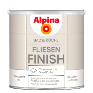 Dose Alpina Fliesen-Finish Bad & Küche, 750ml, für matte Oberflächen. Transparent.