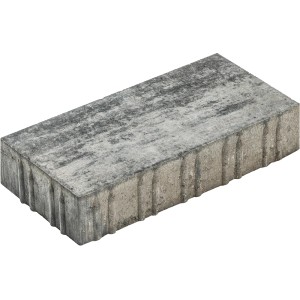 Diephaus Pflasterstein Mileo, weiß-schwarz, 40x20x8 cm, für Terrasse & Hof