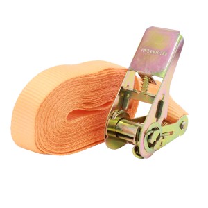 TRUTZHOLM Spanngurt, 4m, 800kg, orange, mit Ratsche für Ladungssicherung.