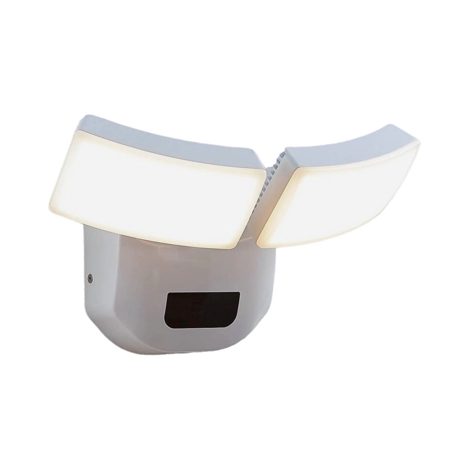 Lindby LED Wandleuchte Außen Nikias 9949050 mit Bewegungsmelder Spritzwassergeschützt Modern in Weiß aus Aluminium 2-fla...