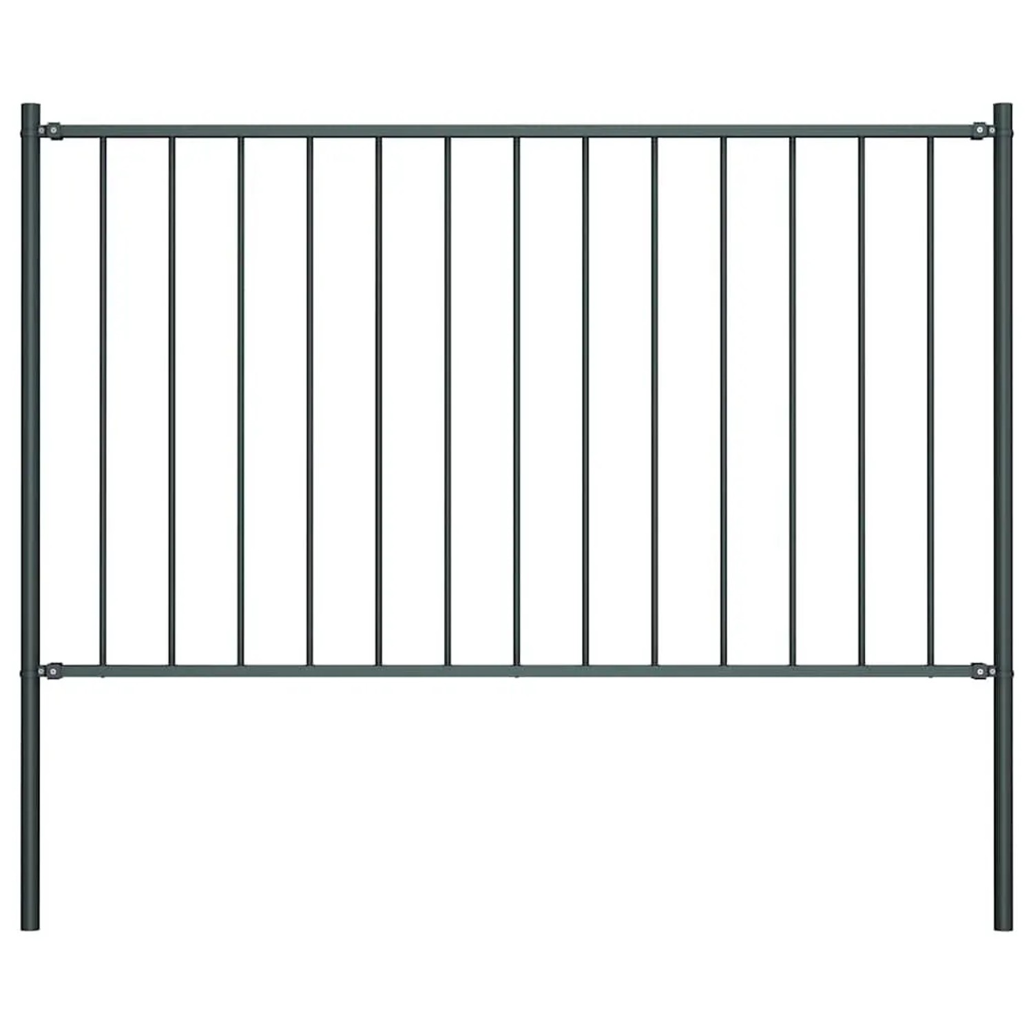 vidaXL Zaunelement mit Pfosten Pulverbeschichteter Stahl 1,81x0,75 m Anthra günstig online kaufen