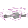 vidaXL Garten-Sofa-Set, 7-teilig, grau, Poly Rattan, mit Maßen. Ideal für Terrasse und Garten.