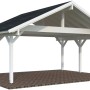 Palmako Carport Robert, 555x372 cm, weiß lackiert. Holzcarport mit Satteldach für zwei PKWs.