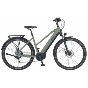 Prophete Trekking E-Bike Entdecker 4.0 Damen, moosgrau-schwarz matt, 28 Zoll.