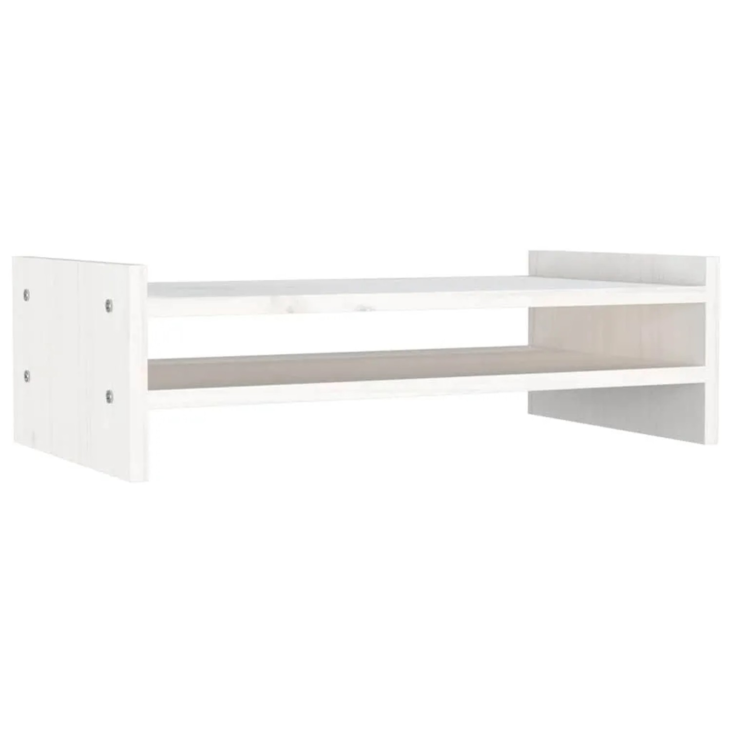 vidaXL Monitorständer Weiß 50x27x15 cm Massivholz Kiefer 814020
