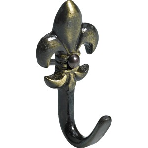 Hettich Zierhaken, vermessingt brüniert, im Lilien Design für die Garderobe.