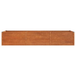Rechteckiges, rostfarbenes vidaXL Hochbeet (240x80x45 cm) aus Cortenstahl.