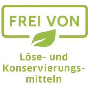 Symbol: Alpinaweiß Wandfarbe frei von Löse- und Konservierungsmitteln.