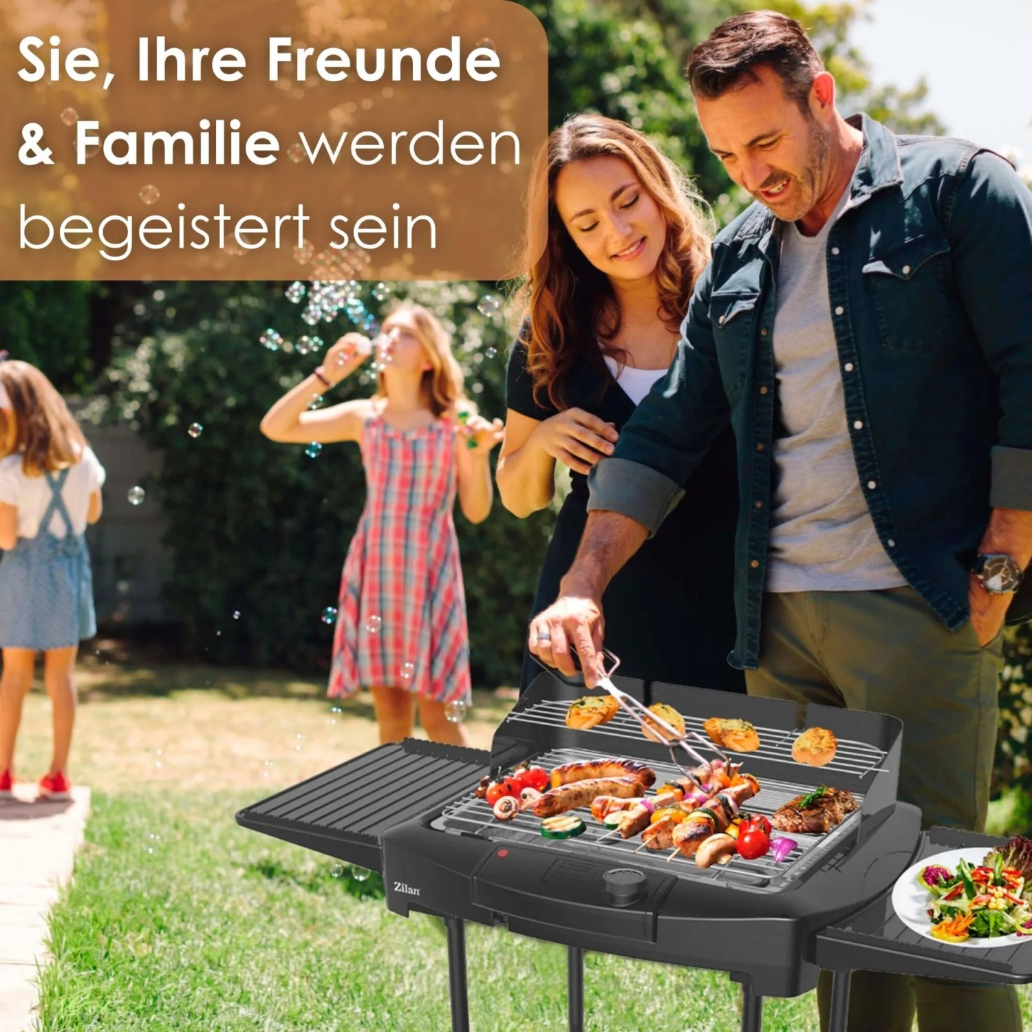 Zilan ZLN-3789 2in1 Standgrill Elektrogrill Tischgrill Thermostat 2400 W_7