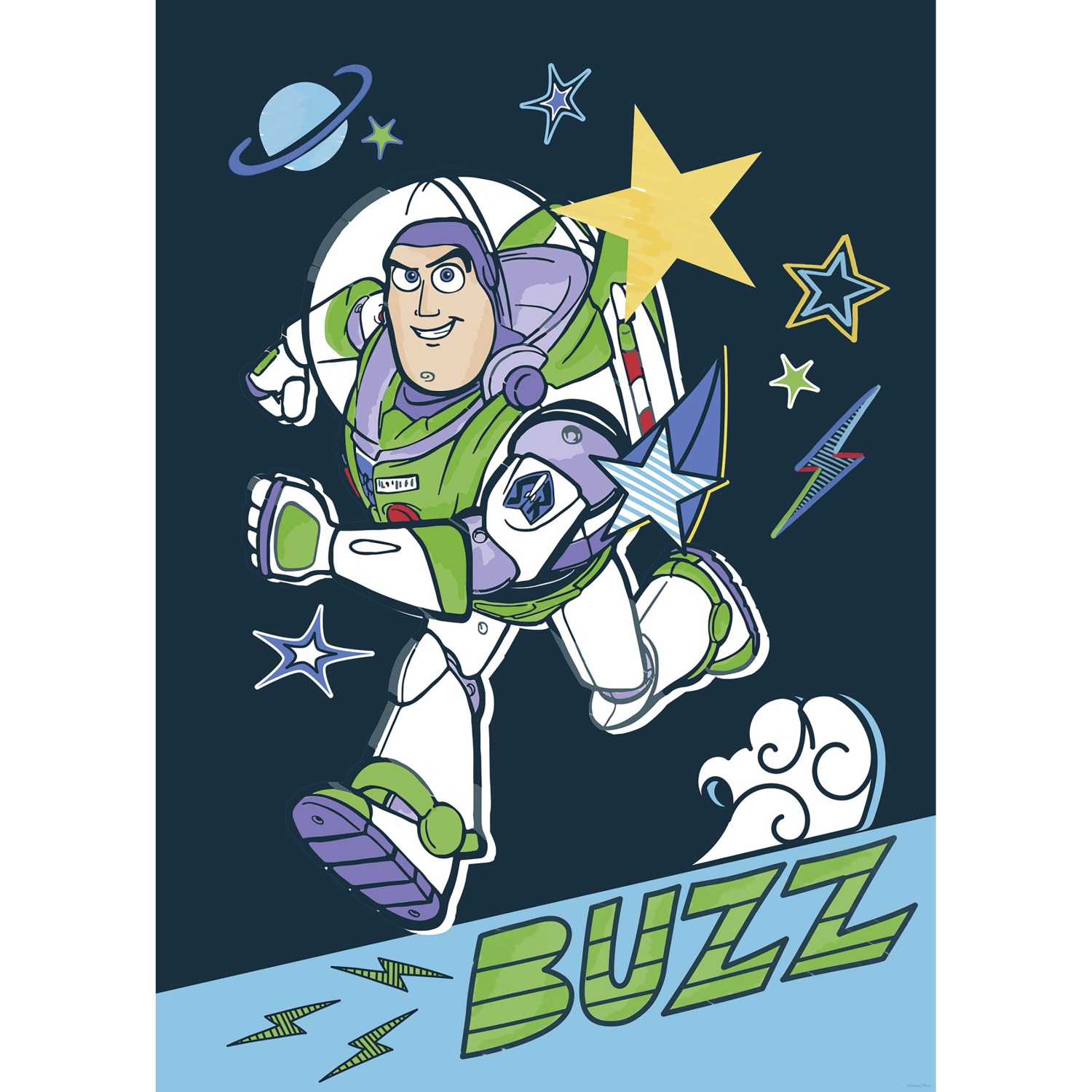 Komar Wandbild Disney and Pixar Toy Story Buzz 50 cm x 70 cm Bunt günstig online kaufen