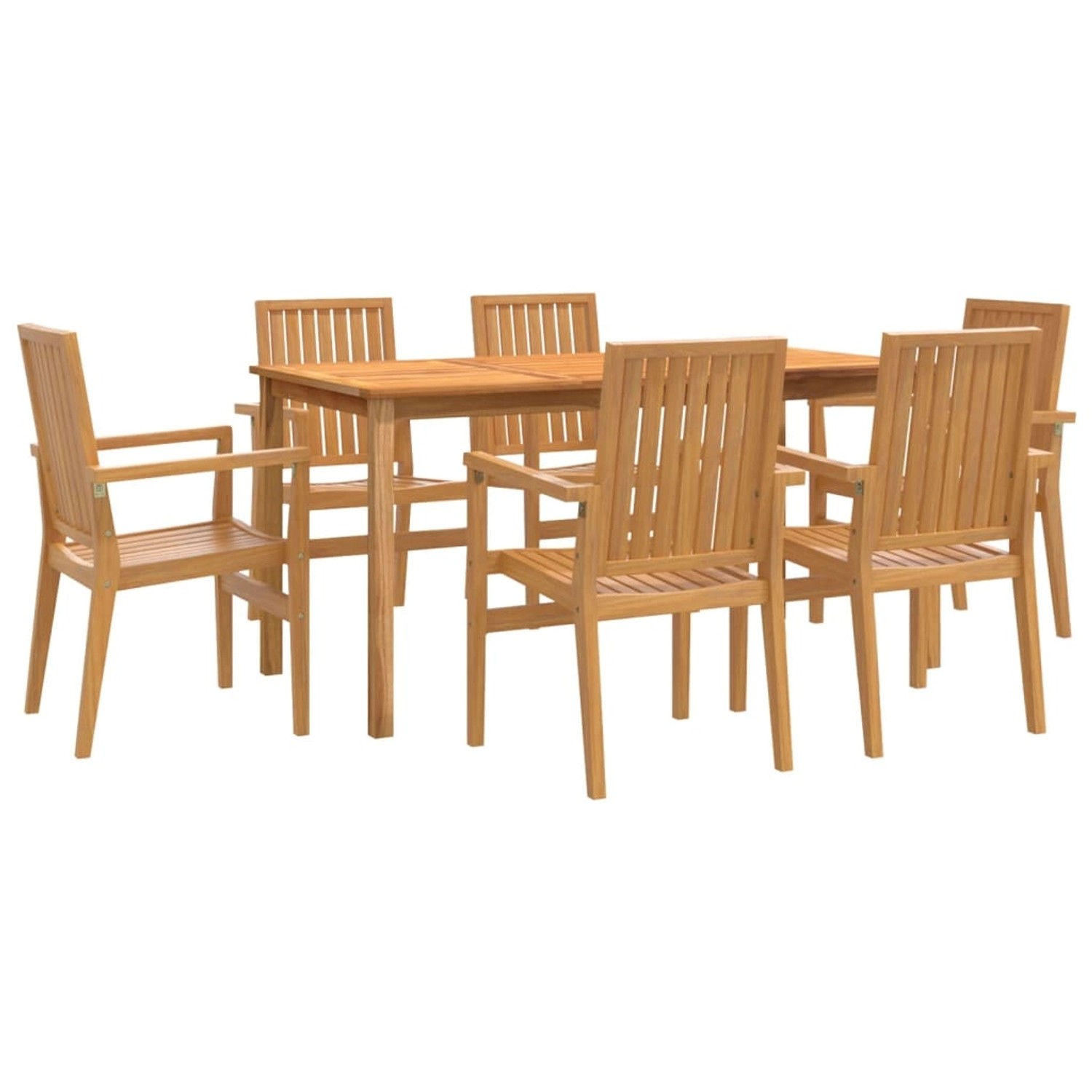 vidaXL 7-Tlg Garten-Essgruppe Massivholz Teak 3157918 günstig online kaufen