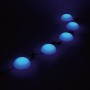 Solar-LED-Dekoleuchte Camporosso mit 5 Halbkugeln, warmweißes und RGB-Licht, 6,75 m lang.