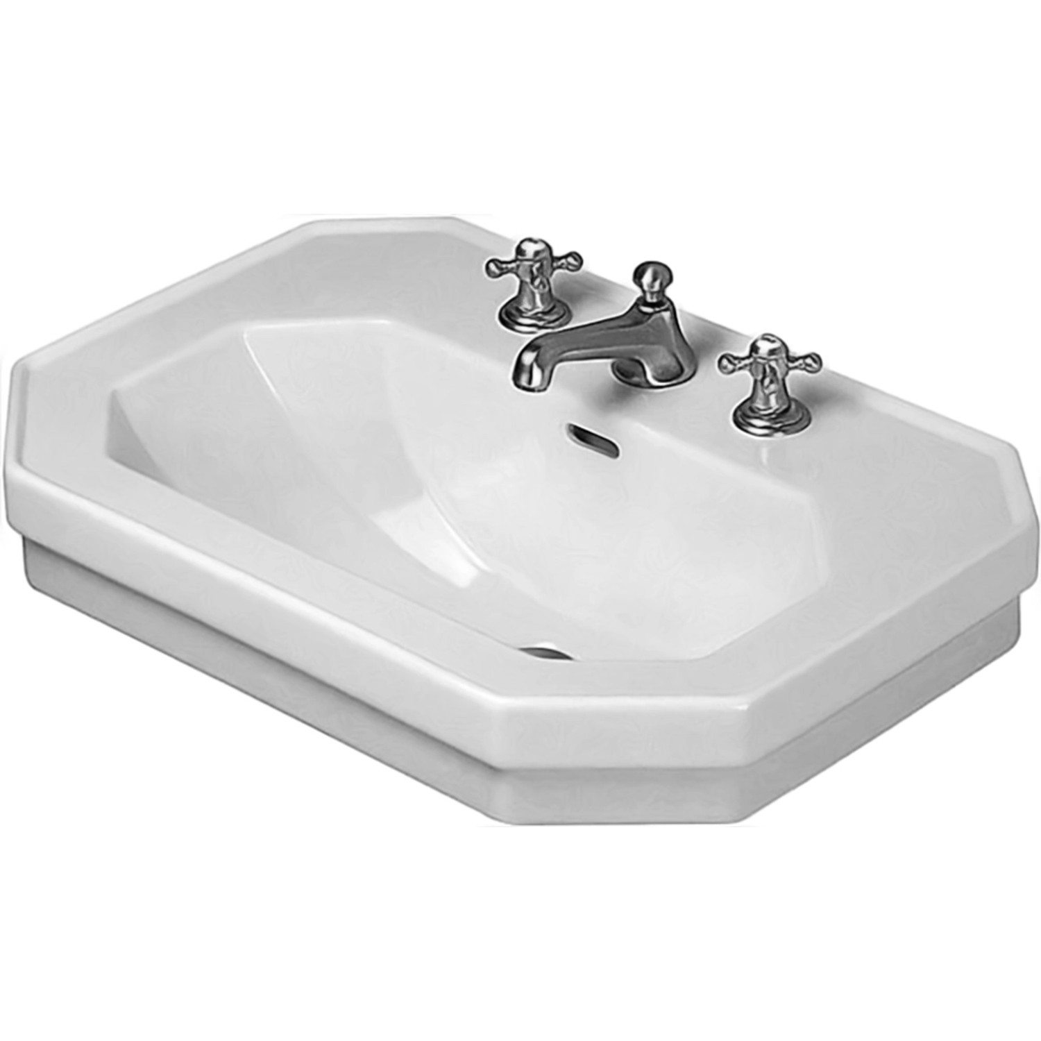 Duravit Waschbecken 1930 70 cm Weiß mit Überlauf + 1 Hahnloch