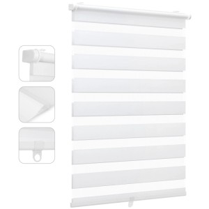 Sekey Doppelrollo 95x210cm in Weiß, schnurlos und klemmfix montiert, für Sicht- und Sonnenschutz am Fenster.