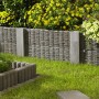 Mähkante in Antik-Holzoptik aus Beton, zur Beet- und Rasenbegrenzung im Garten.