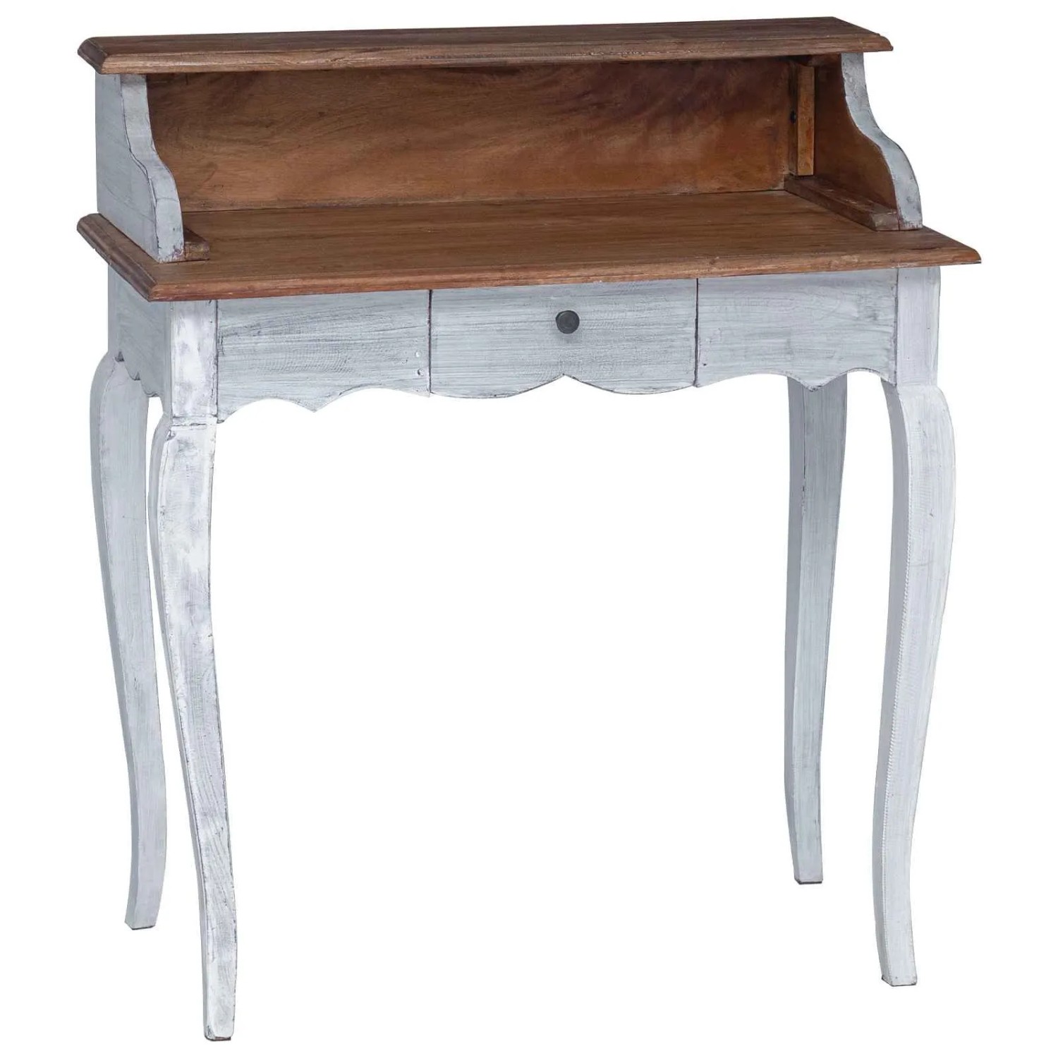 vidaXL Schreibtisch Braun und Weiß 80 x 40 x 92 cm Massivholz Mahagoni 42012408