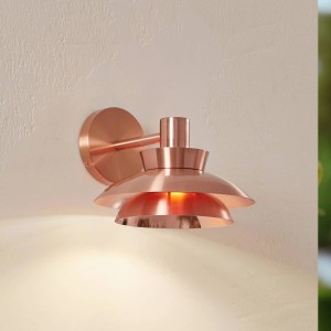 Lucande Wandleuchte Außen Thais 10025915 Spritzwassergeschützt Modern in Kupfer aus Edelstahl 1-flammig E14