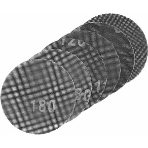 LUX Gitterleinen-Set Comfort, 6-teilig, Ø 115mm, für Schwingschleifer. Körnungen 60, 120, 180.