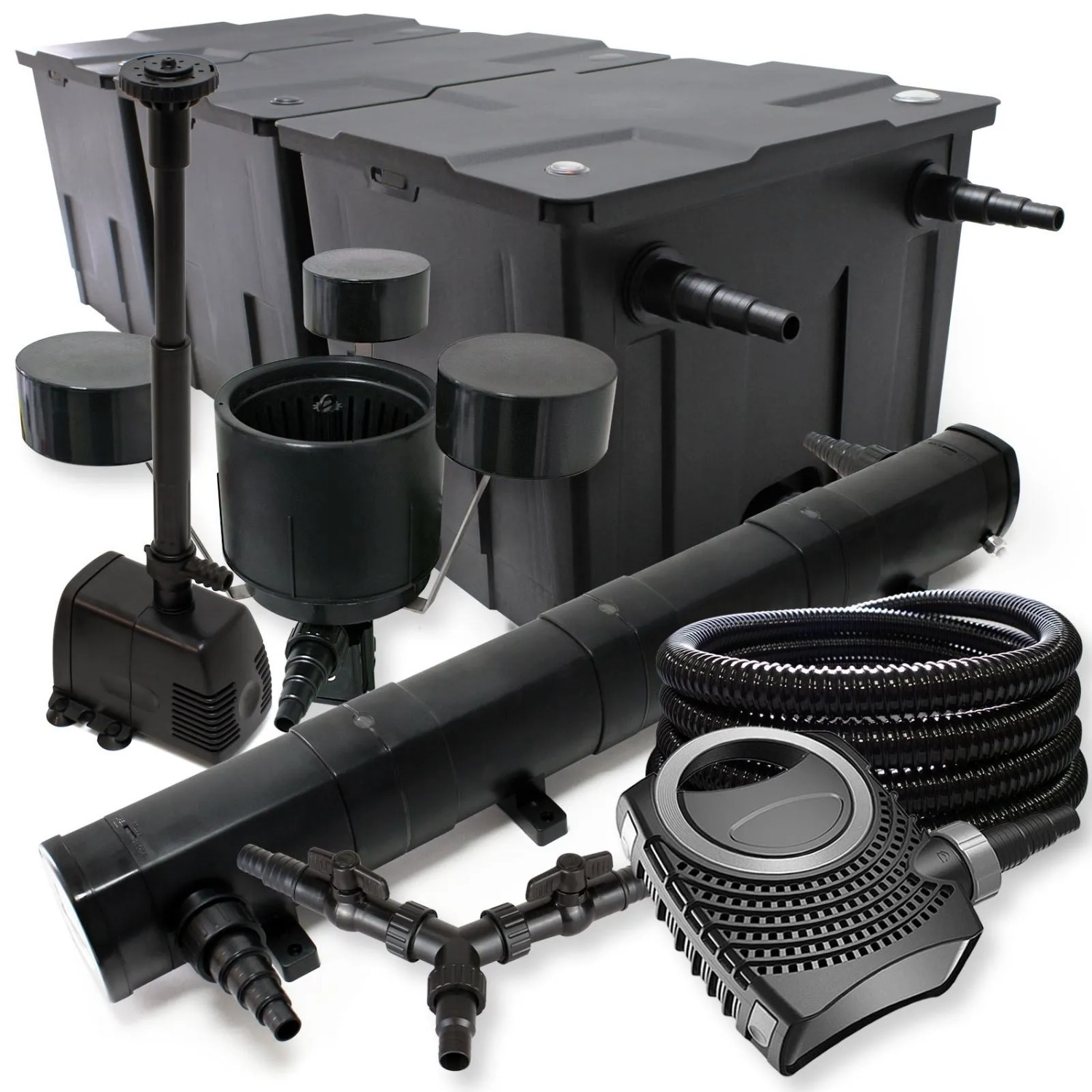 Sunsun Filter 90000L Teich 72W Uvc Neo10000 Pumpe Schlauch Skimmer Springbrunnen