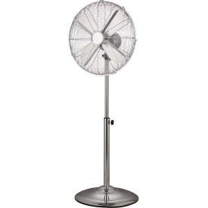 Chromfarbener Standventilator SV 45-40 mit Ø 40 cm Durchmesser.