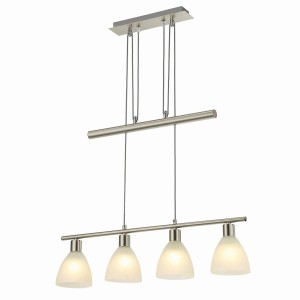 Lindby Pendelleuchte Simeon 9620355 Modern in Alu aus Glas 4-flammig E14 Wohnzimmerleuchte